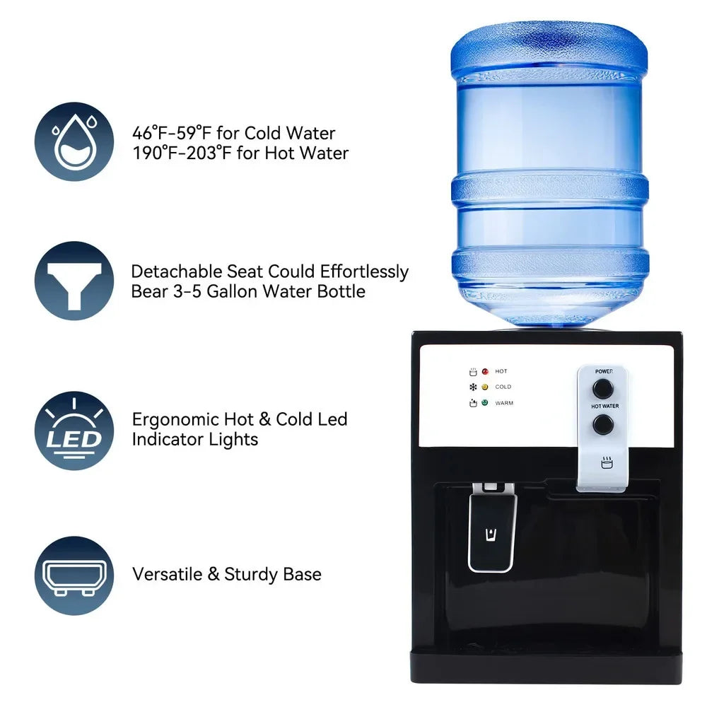 Hot Cold Water Dispenser Top Loading Water Cooler Dispenser 5 Gallon Countertop Water Cooler Dispenser 3 Temperature Settings
