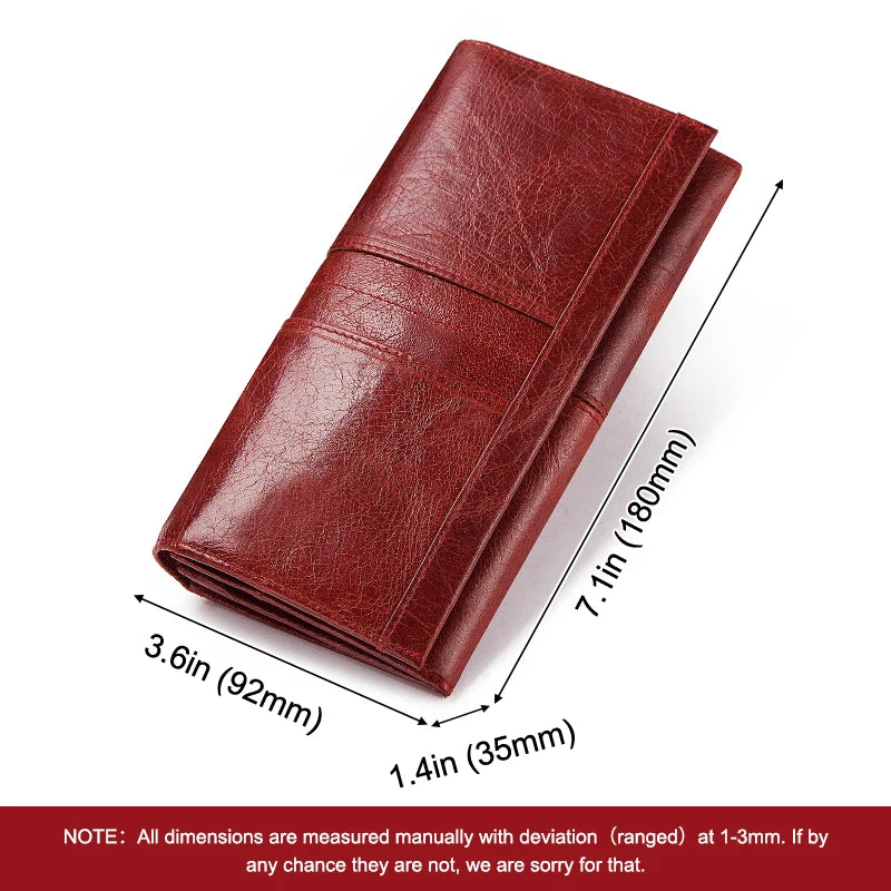 HUMERPAUL Genuine Leather Fashion Wallets For Women Long Clutch Money Bag With Phone Pocket High Quality Credit Card Holder RFID