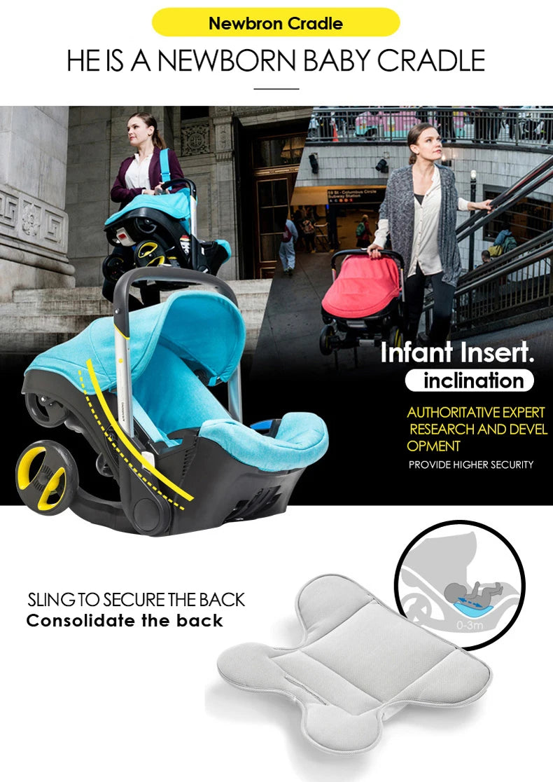 4 In 1 Baby Stroller Baby Cart Baby pram Baby Walker Infant Mother-Kids Children Portable Newborn Multi-function Child Car Seat