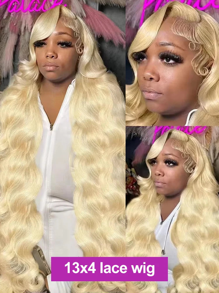 30 40 Inch 13x4 Lace Frontal Wig 613 Honey Blonde Brazilian Remy 613 Colored Body Wave 13x6 Lace Front Human Hair Wigs for Women