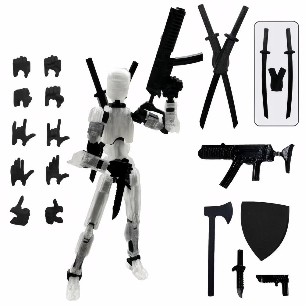 13 Robot Action Figure with Multiple Accessories Multi-Jointed Action Figures Action Figure Dummy Desk Decoration Gifts for Him