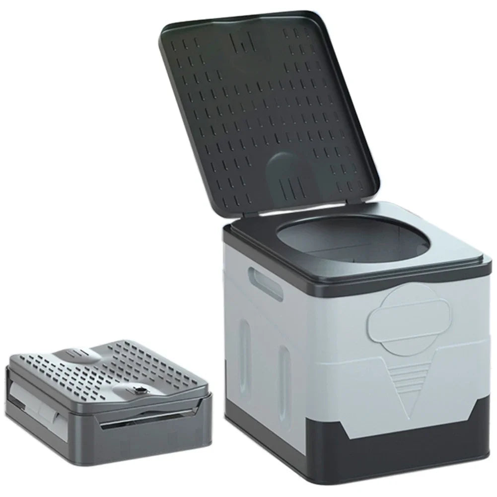 Movable Toilet Portable Multifunction Bedpan Strong Bearing Capacity Reusable Trash Can Self-driving Travel Supplies