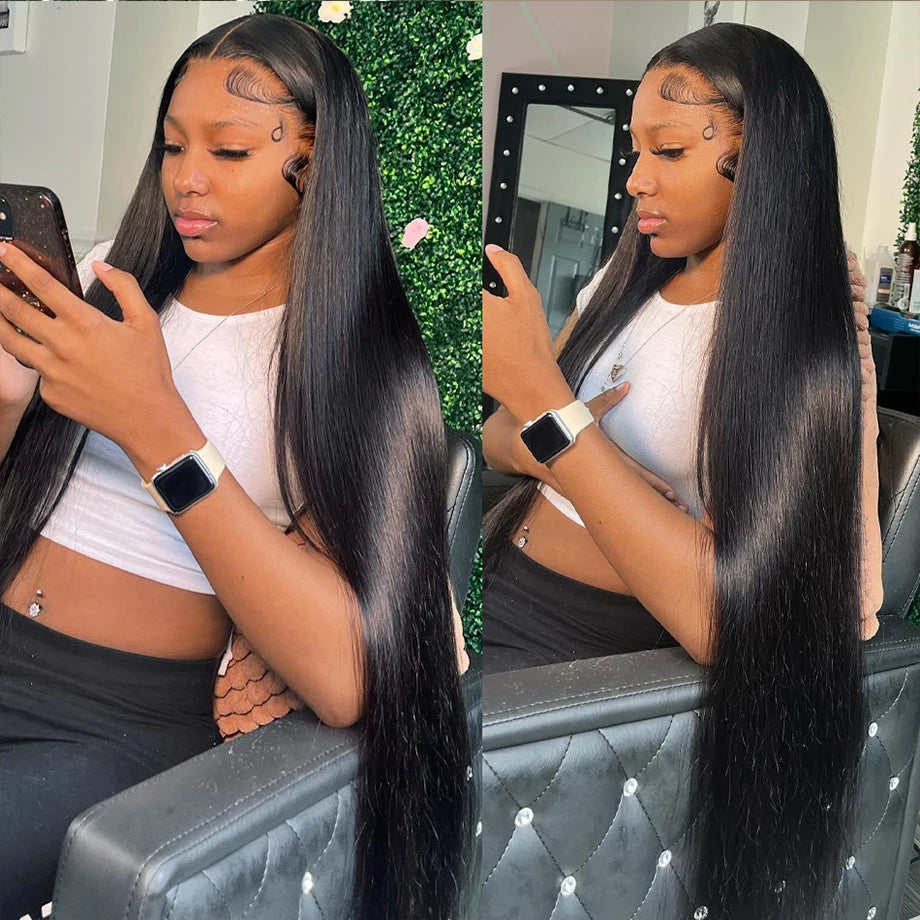 13x6 Straight Hd Lace Frontal Wigs For Women Pre Plucked 30 Inch 13x4 Bone Straight Lace Front Human Hair Wigs For Women