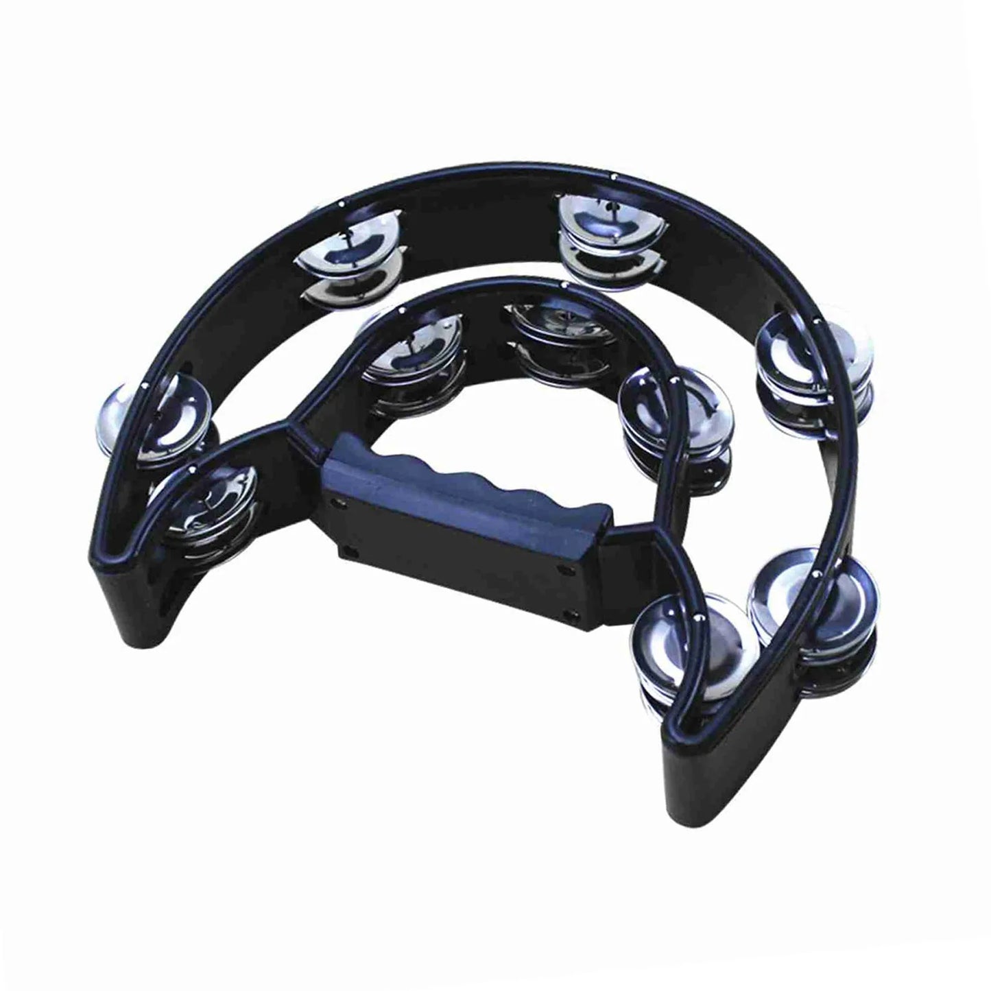 Handheld Tambourine Double Row Handbell Ergonomic Handle Grip Tambourine for KTV Party