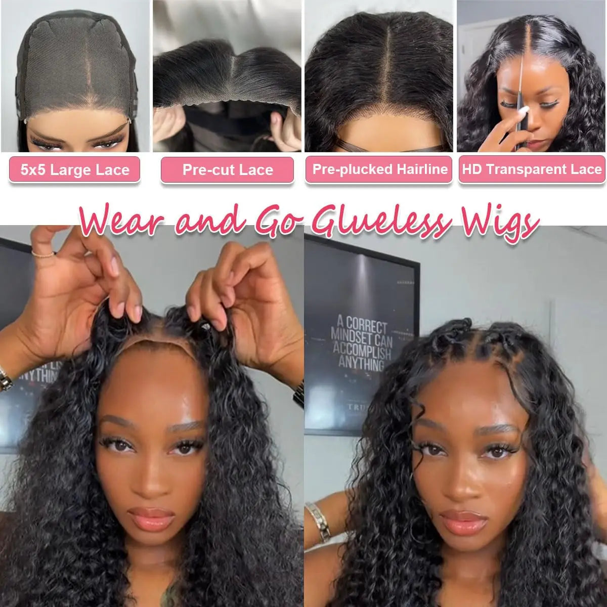 180 Density Natural Color Short Bob 100% Human Hair Wig 13x4 Lace Frontal Human Hair Deep Wave Curly Brazilian Wigs For Women