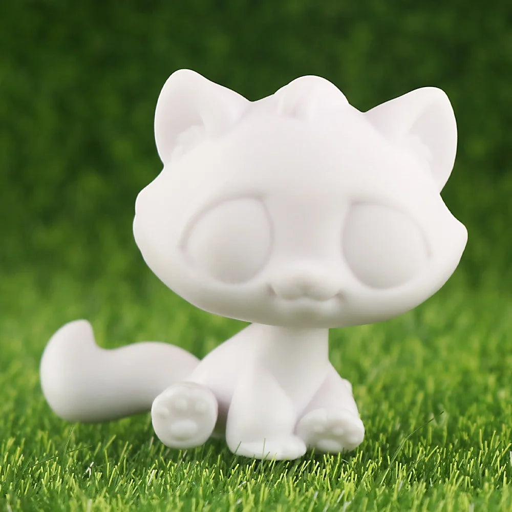 White Base Pet,Lovely Shorthair Cat Collie Husky Action Figure Boys Girls Kids Xmas Gift Best Gift(Click on the option you want)