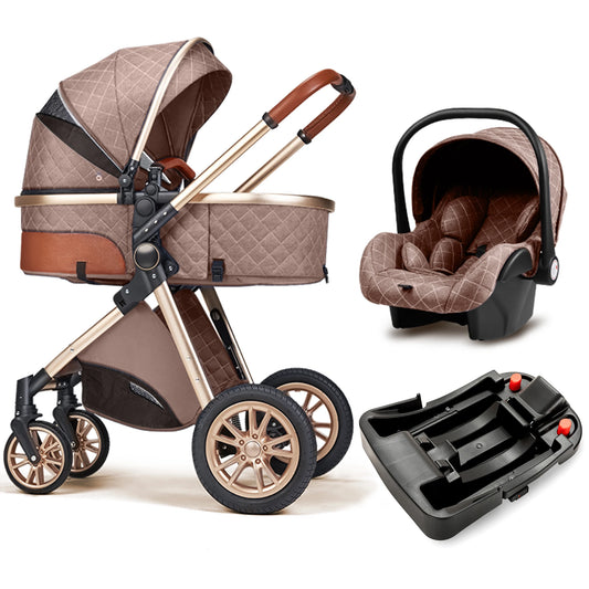 Fashion Baby Stroller 3 in 1 Baby Travel System Newborn Baby Cart Portable Pushchair Baby Cradel Infant Carrier Free Shipping