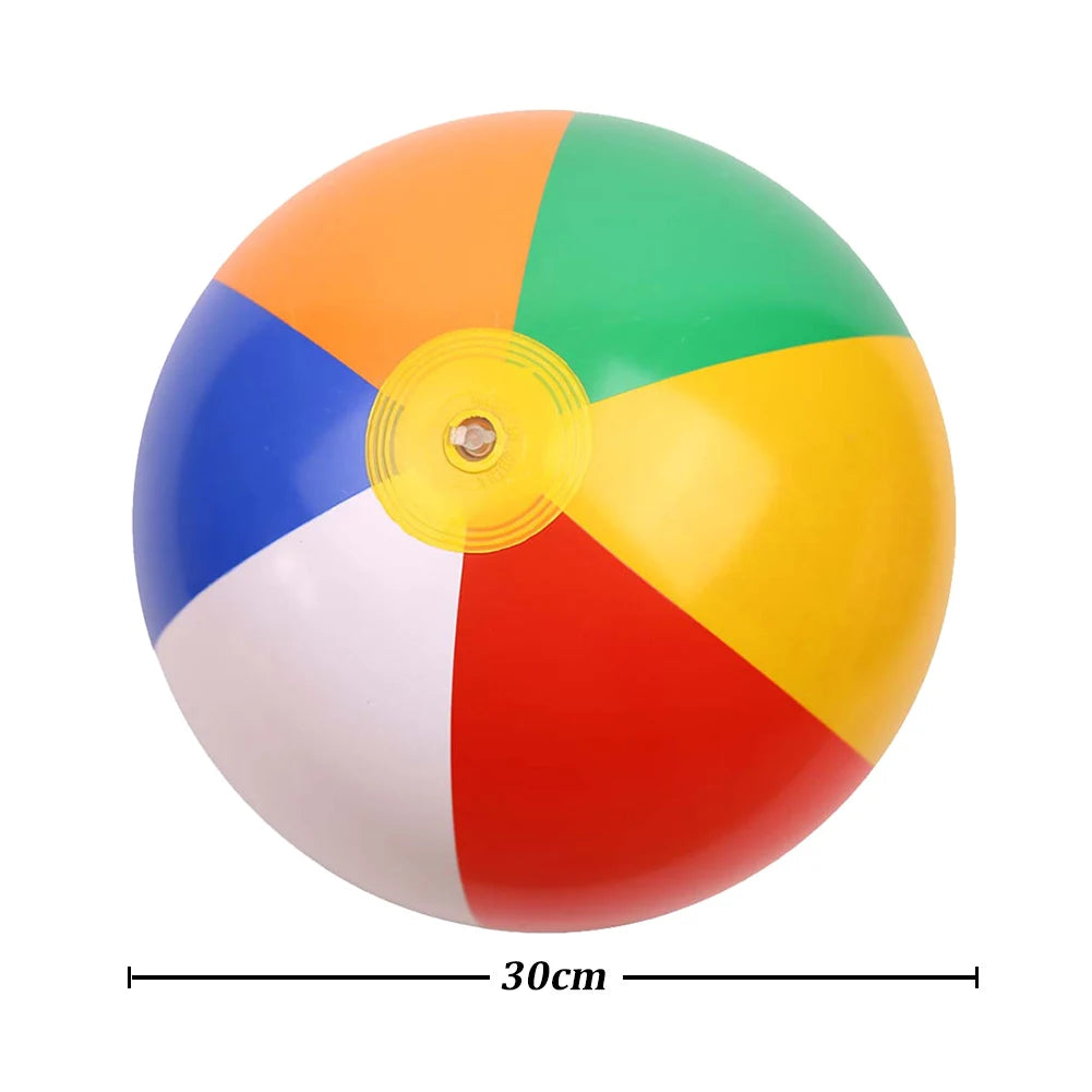 Inflatable Beach Ball Swimming Pool Play Balloon Rainbow Color Summer Water Toy Birthday Pool Party Favor for 3+ Kid Boys Girls