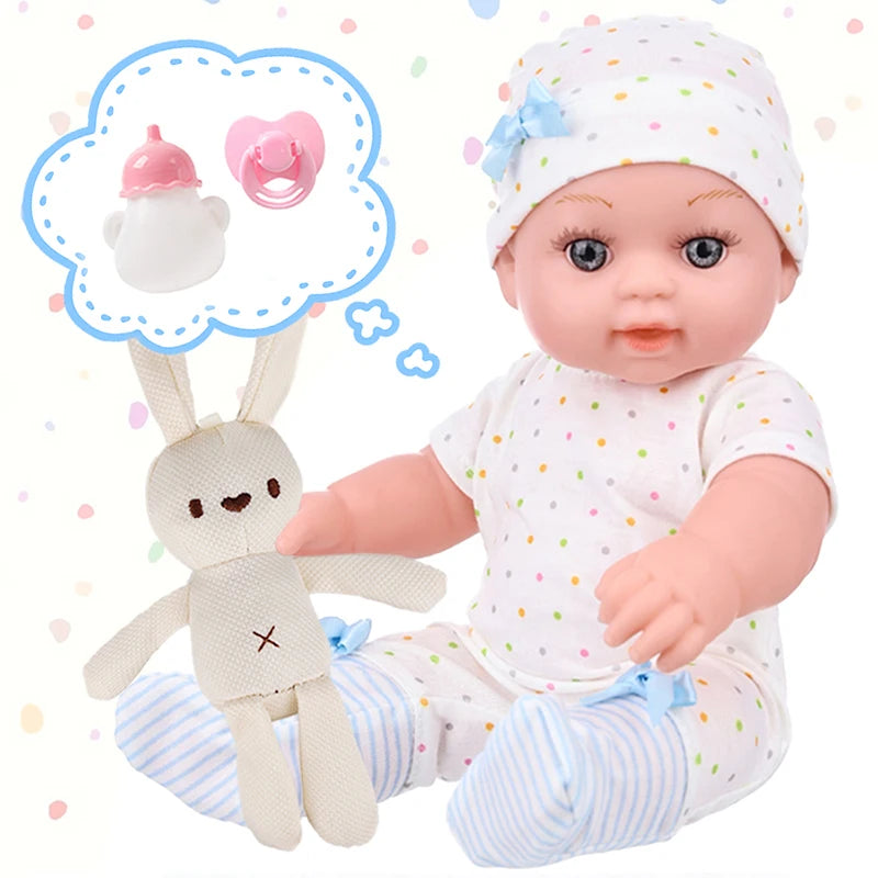 12Inch/30CM Baby Doll Cute Spot Shaped Pajamas Soft Washable Clothes Lifelike Playmate Cuddle Reborn Doll Kids Toy Girls Gift