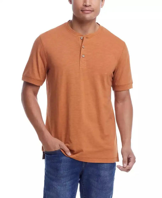 Weatherproof Vintage | Men's Short Sleeve Melange Henley Shirt