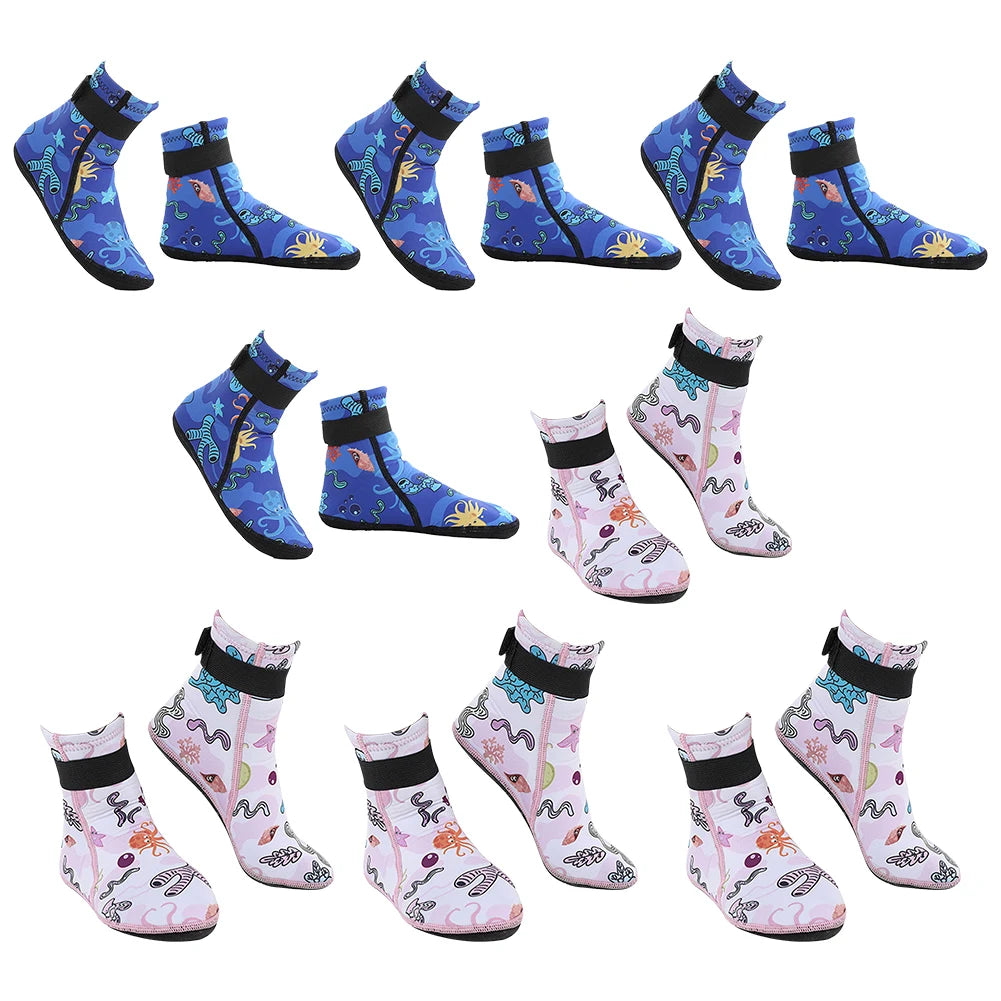 Kids Neoprene Water Socks Wetsuit Socks Anti-slip Swimming Socks Adjustable Snorkeling Boots Keep Warm for Diving Surfing