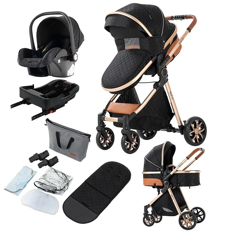 Baby Stroller 3 in 1Baby Carriage Pram Pushchair Pram for 0-3 Years Old Baby Car Seats with Isofix for Baby Newborns Children