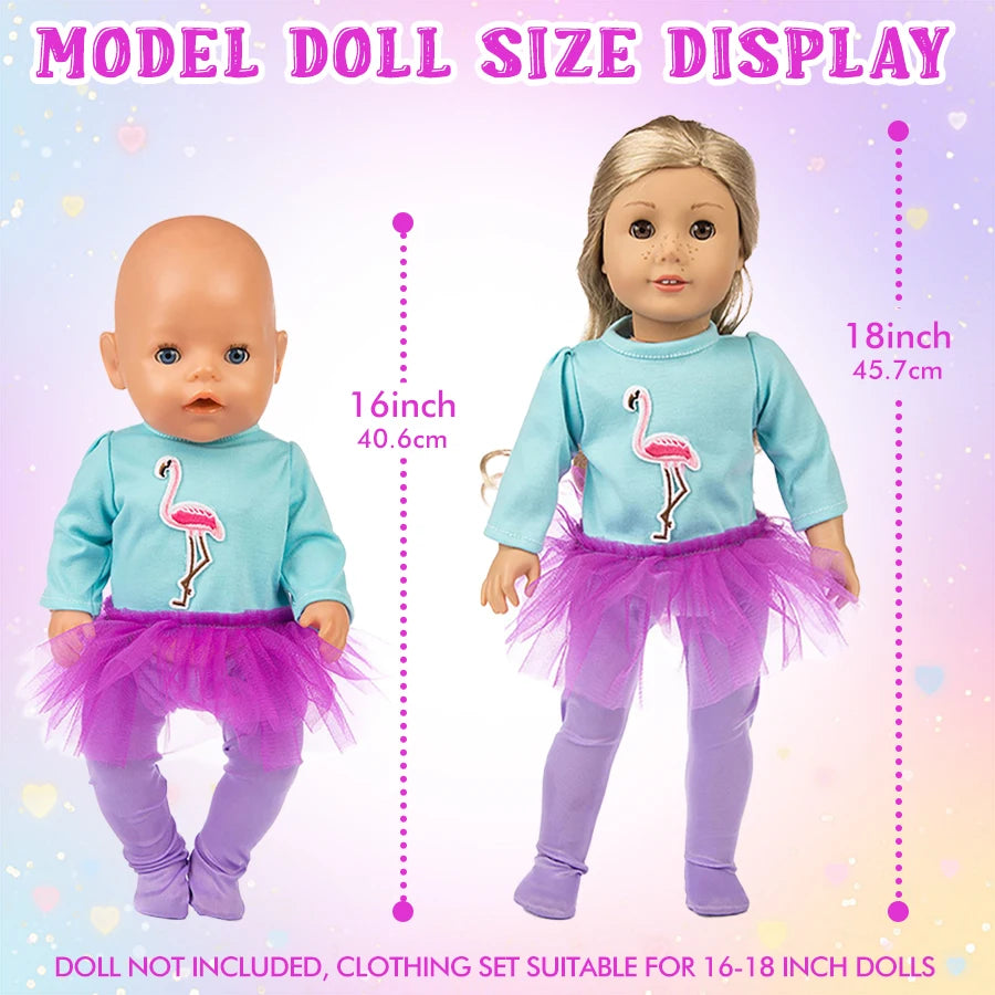 18Inch&45Cm Pop Doll Clothes Dress Top Short Skirt Shoes Phone American Reborn Baby Doll Clothing Knapsack Accessories Girl Gift