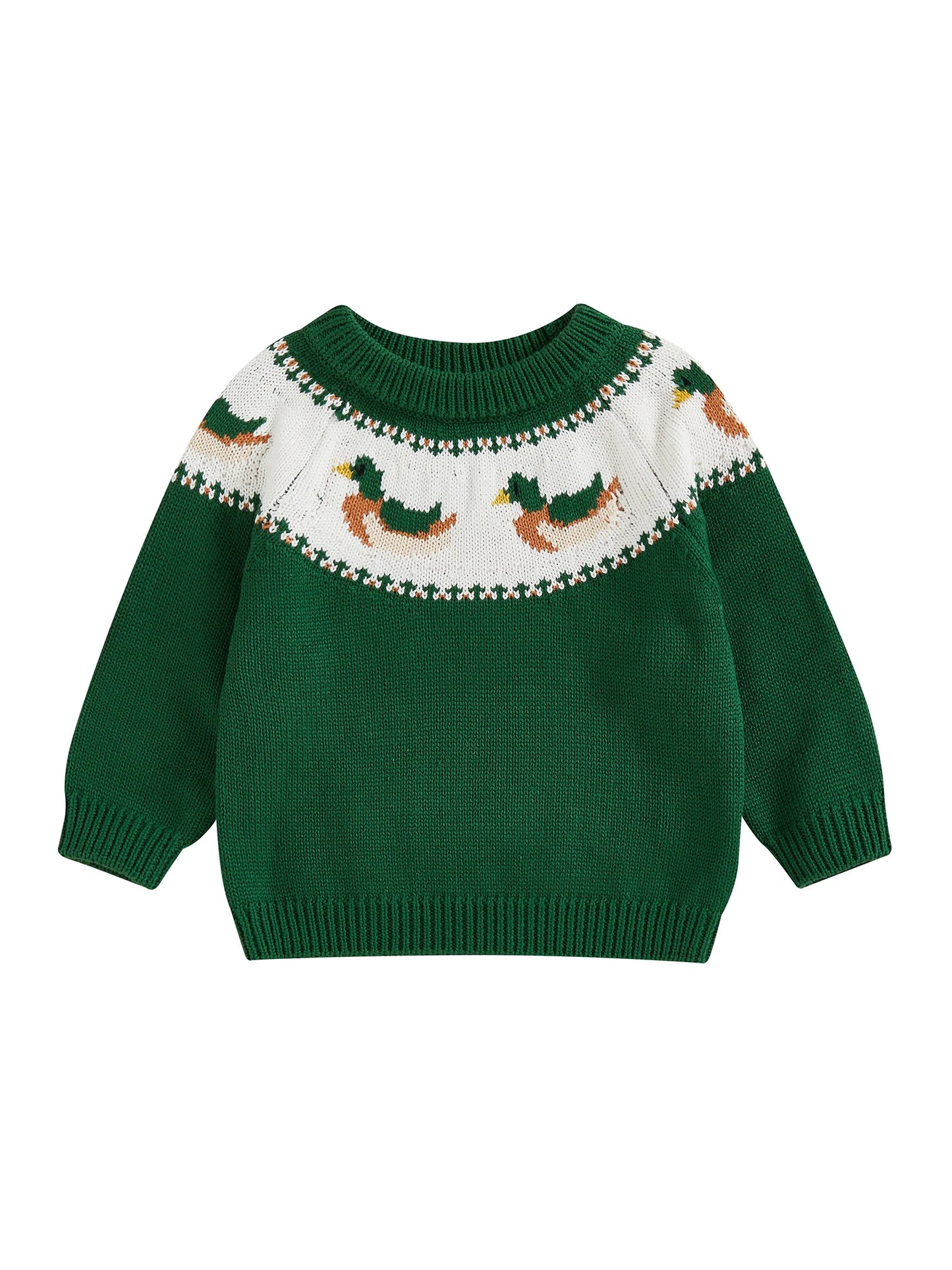 Adorable Infant Girl Bunny Sweater Cute Rabbit Print Round Neck Long Sleeve Cozy Knit Pullover Toddler Winter Outfit