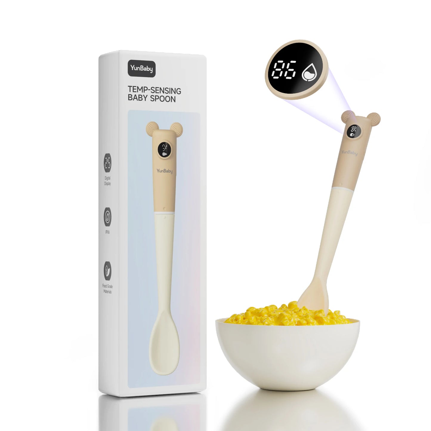 YunBaby Pro Smart Baby Food Thermometer Spoon - Instant-Read OLED Spoon for Infant Feeding, Perfect for Puree & Milk