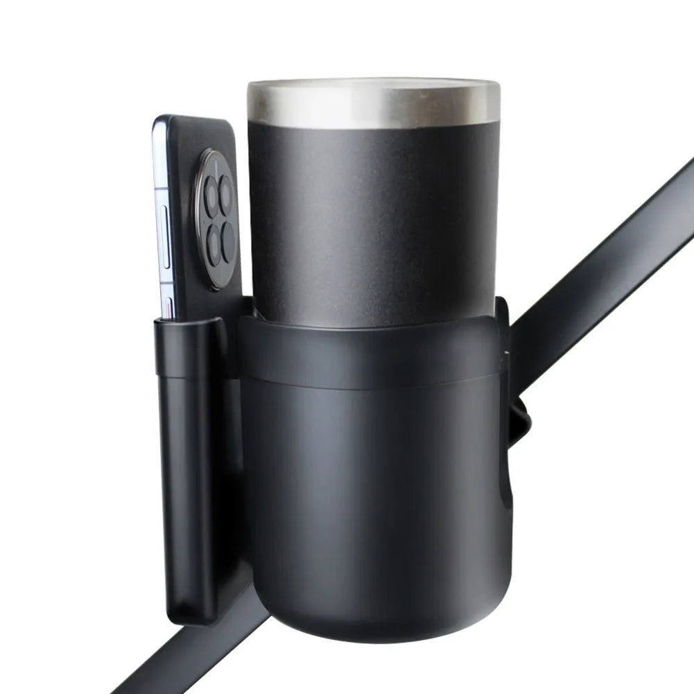 2 in 1 Stroller Cup Holder with Phone Holder Childrens Stroller Bottle Holders 360° Rotatable Cup Phone Holder Pram Accessories