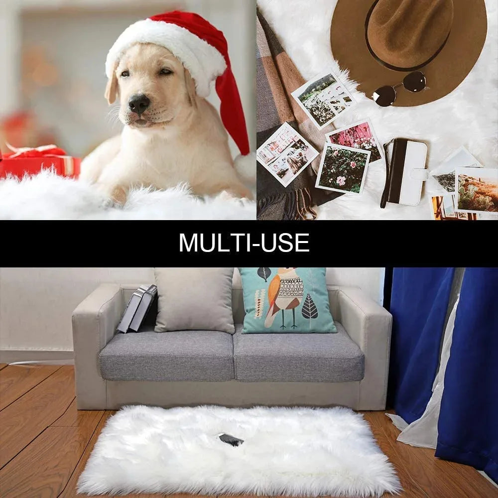 Thicken dense Faux Fur Rug decoration carpets for living room & baby room rugs long plush carpet for Bedroom home decor floor mats