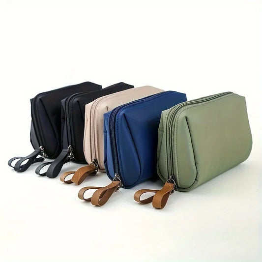 Small Solid Color Portable Makeup Bag, Travel Cosmetic Pouch, Storage Organizer For Daily Use