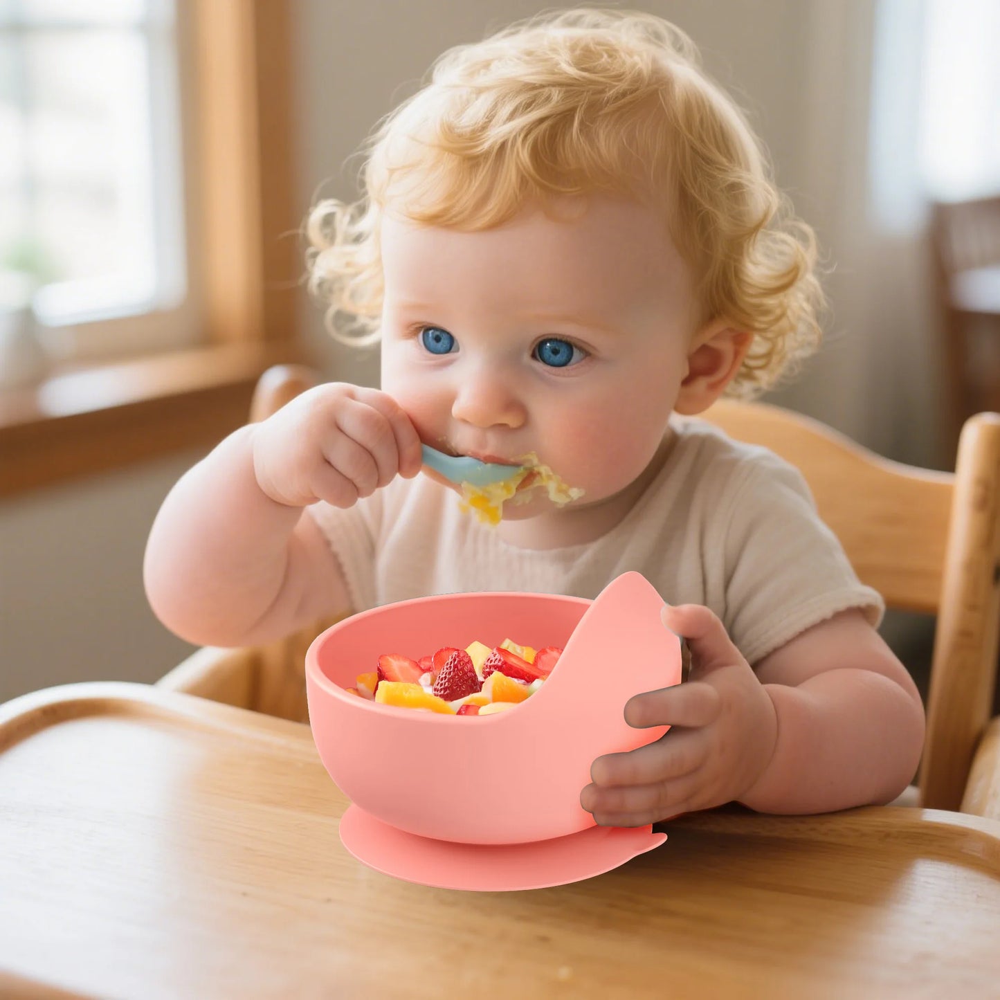 Suction Bowls for Baby & Toddlers Silicone Feeding Supplies - Dishwasher & Microwave Safe Infant Dinnerware Extra Strong Base