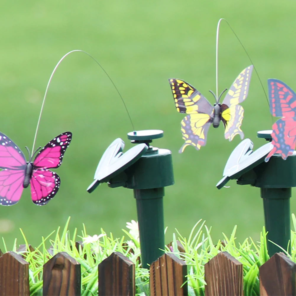 Solar Garden Dancing Ornament Solar Powered Flying Wobble Butterfly Bird Garden Stake for Patio Landscape Outside Ornament Decor