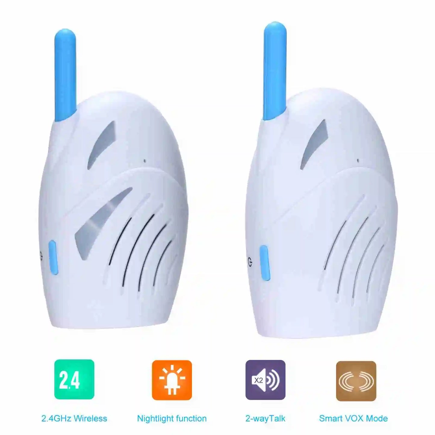Baby Detectophone 2.4GHz Wireless 2 Way Intercom Crying Sound Alarm Child Detectophone for Home Two-way Radio