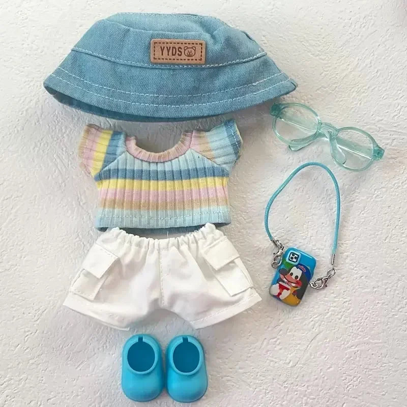 For 17cm labubu Cute Decoration Little Cloths v1/v2/v3 baby clothes cool sweater doll can be worn for labubu accessorie