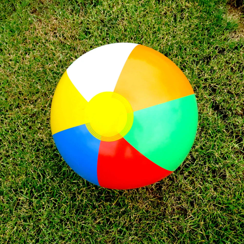 Inflatable Beach Ball Swimming Pool Play Balloon Rainbow Color Summer Water Toy Birthday Pool Party Favor for 3+ Kid Boys Girls