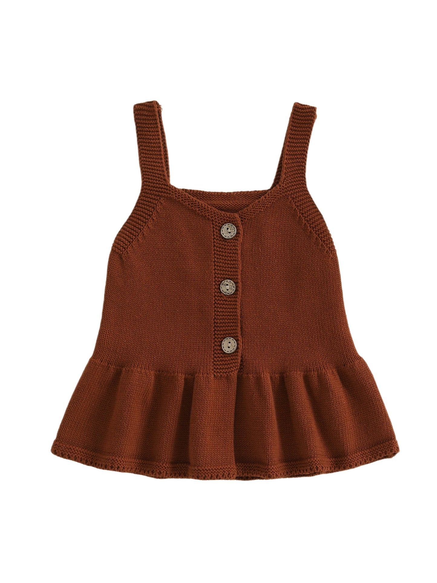 Toddler Girl Cable Knit Tank Tops Adorable V Neck Sleeveless Sweater Vest with Ruffled Hem Warm Winter Outfit for Fall