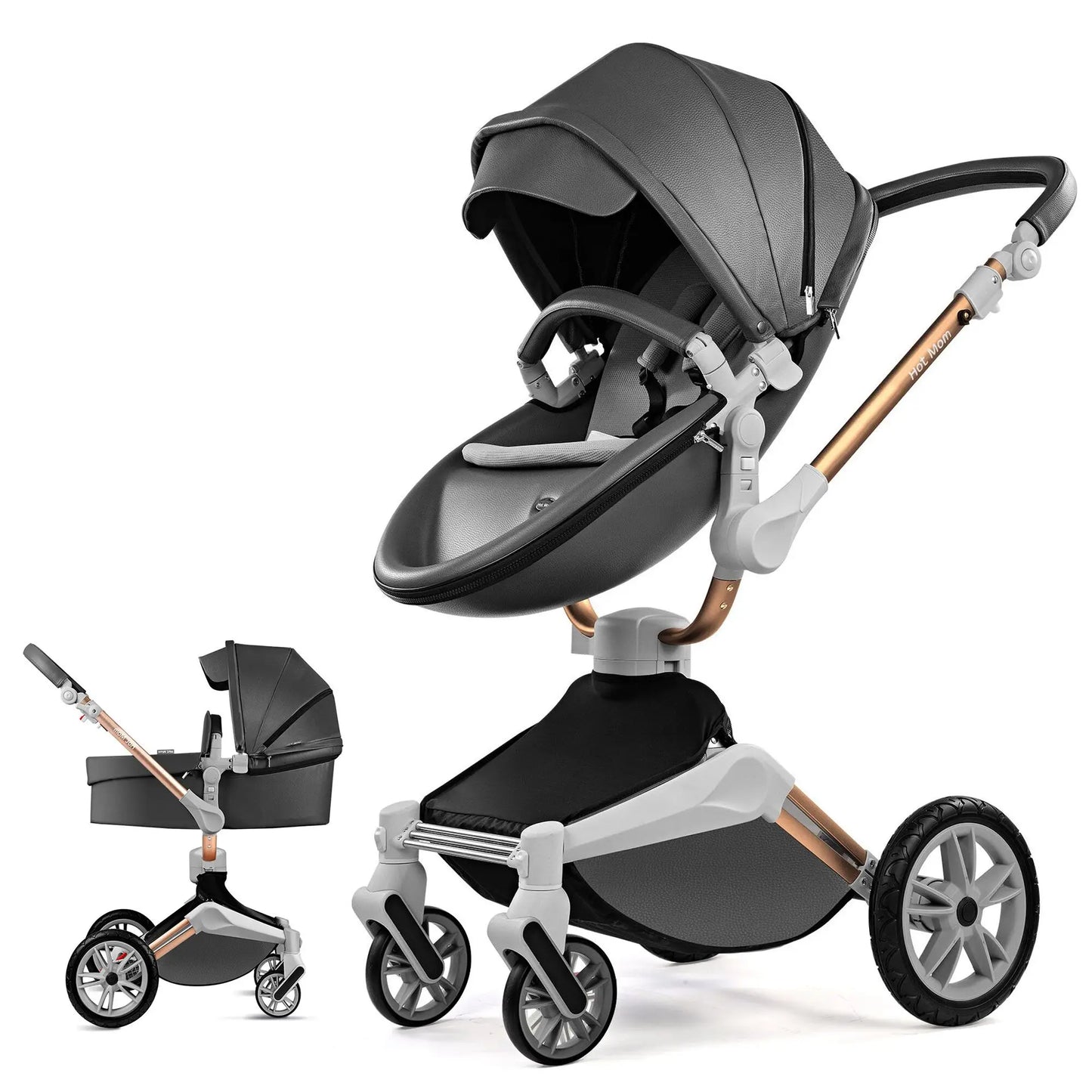 Hot Mom Baby Stroller ,Travel System，360° Rotation High Landscape Stroller, Large Wheels, Suitable For Various Terrains