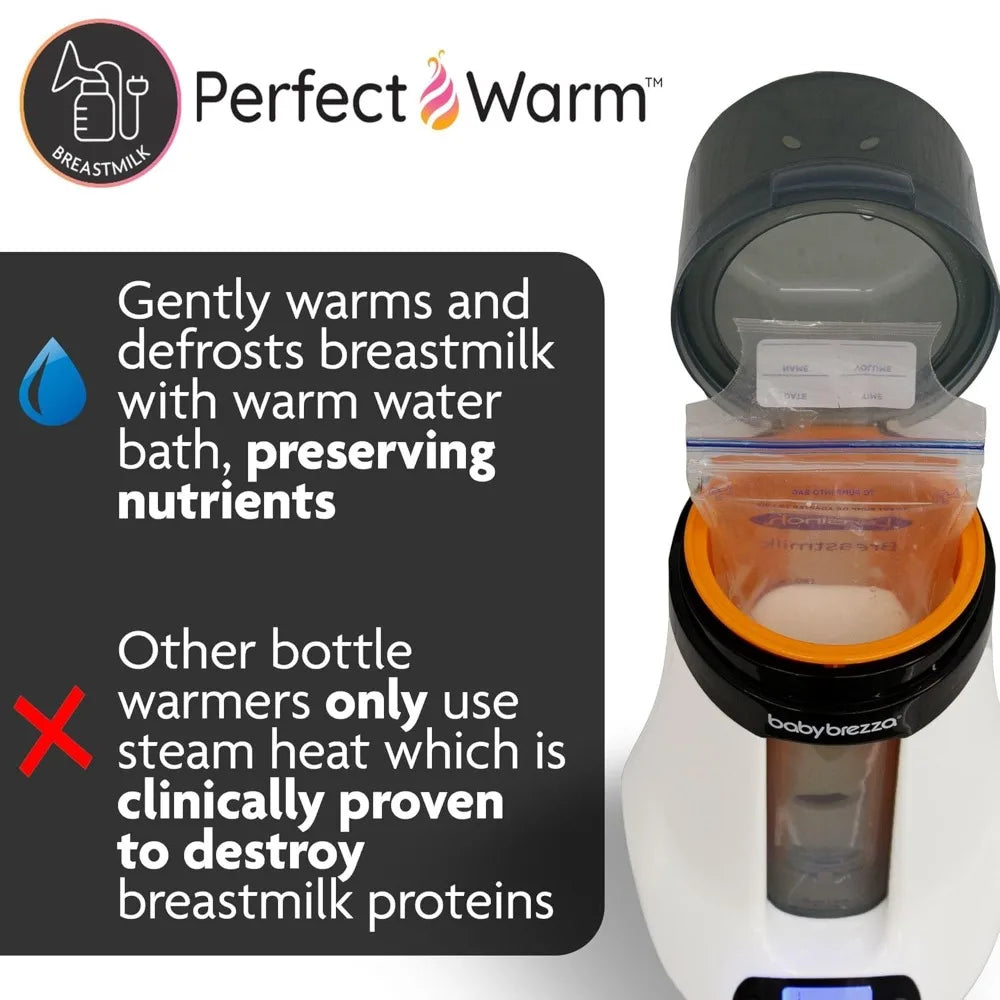 Smart Baby Bottle Warmer, Breastmilk Warmer + Defroster - Only Brand with Different Temperatures for Breastmilk + Formula