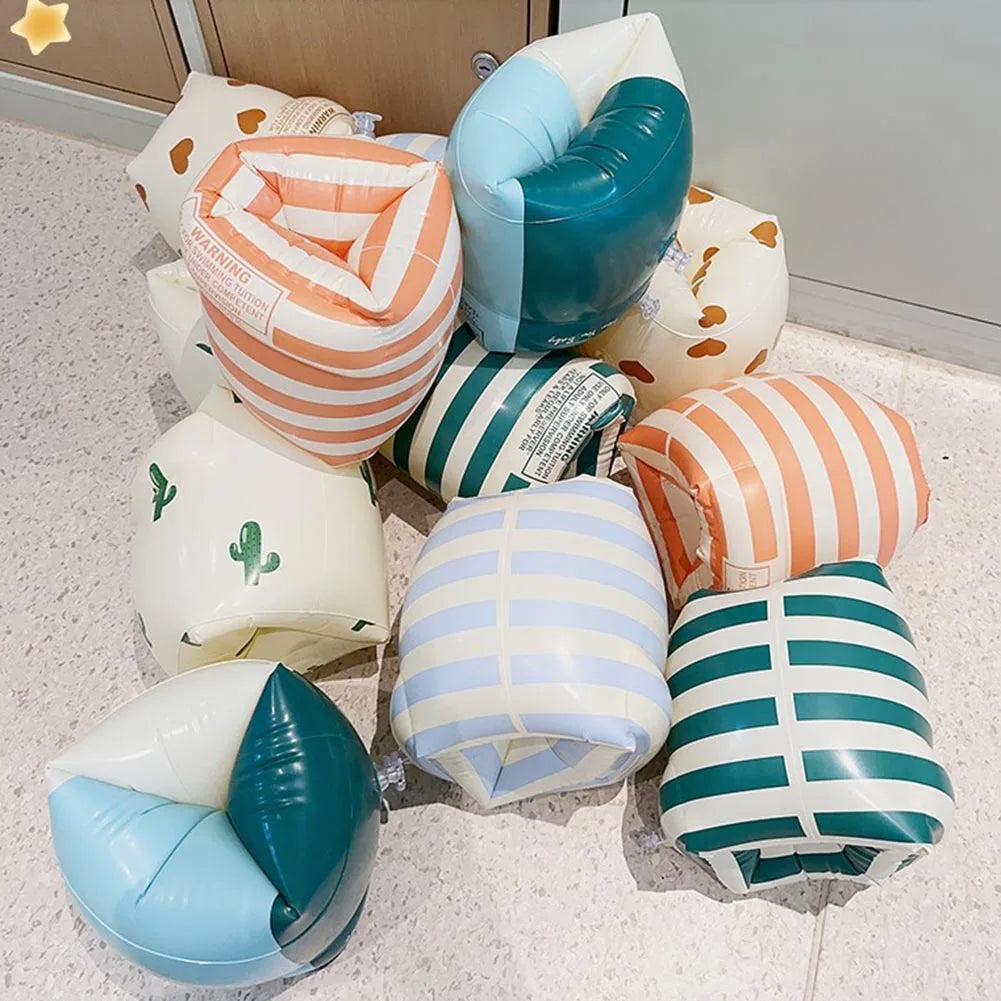 2Pcs Arm Swimming Rings Kids Adult Arm Float Rings Arm Bands Kids Swim Arm Floaties Toddler Inflatable Swimming Accessories