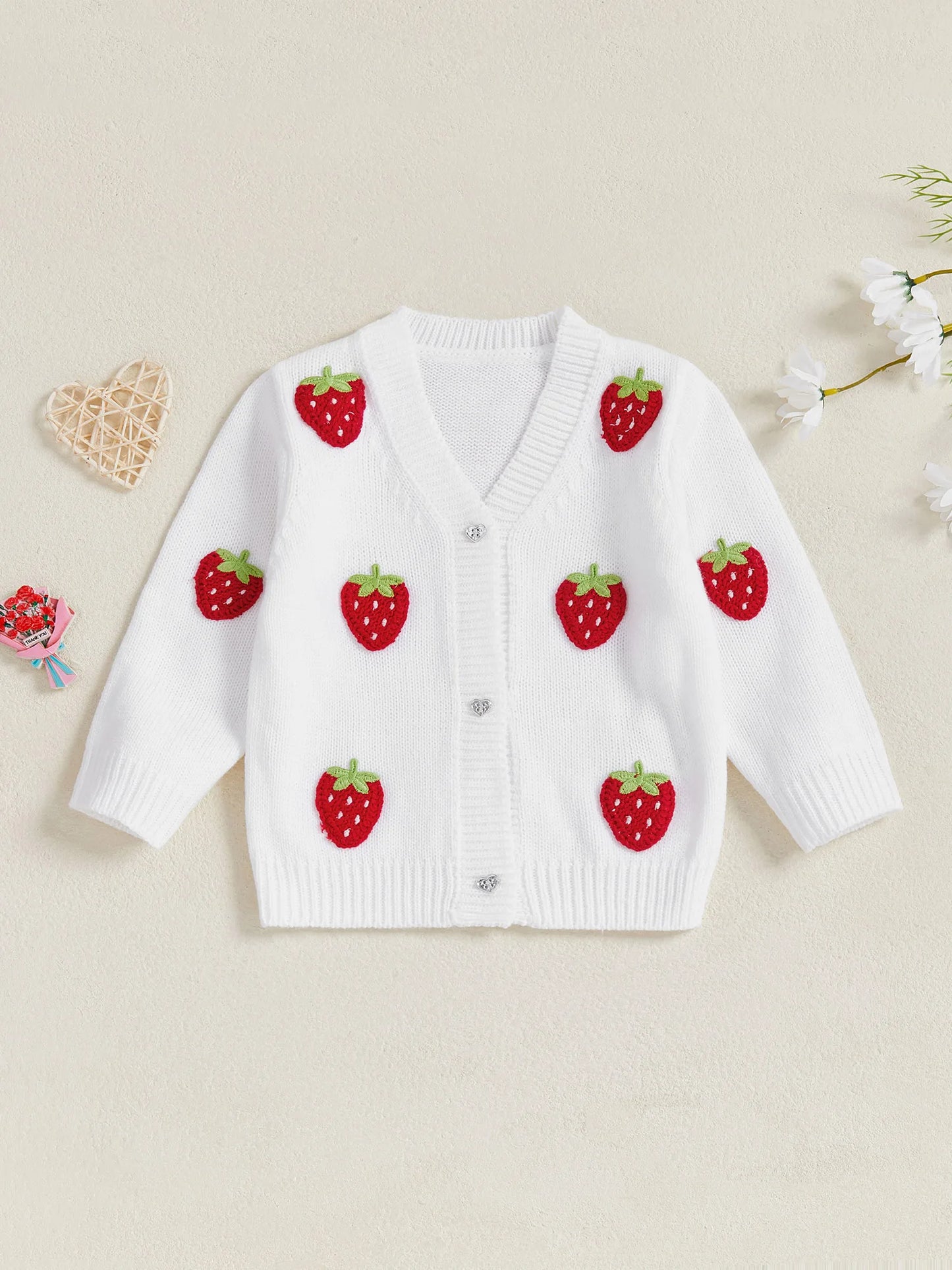 Adorable Baby Girls Knitted Cardigan with Cute Animal Design Infant Button Sweater for Toddler Warm Winter Clothes