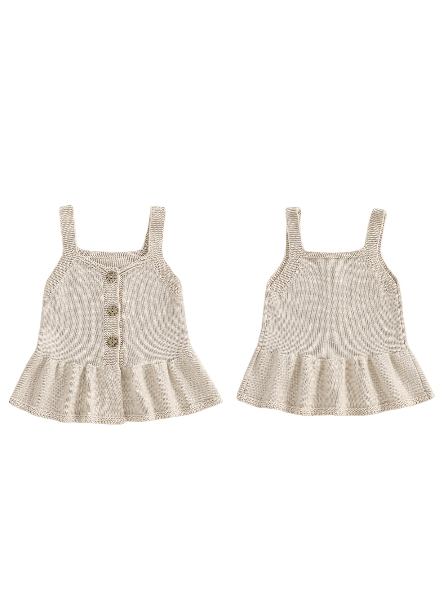 Toddler Girl Cable Knit Tank Tops Adorable V Neck Sleeveless Sweater Vest with Ruffled Hem Warm Winter Outfit for Fall