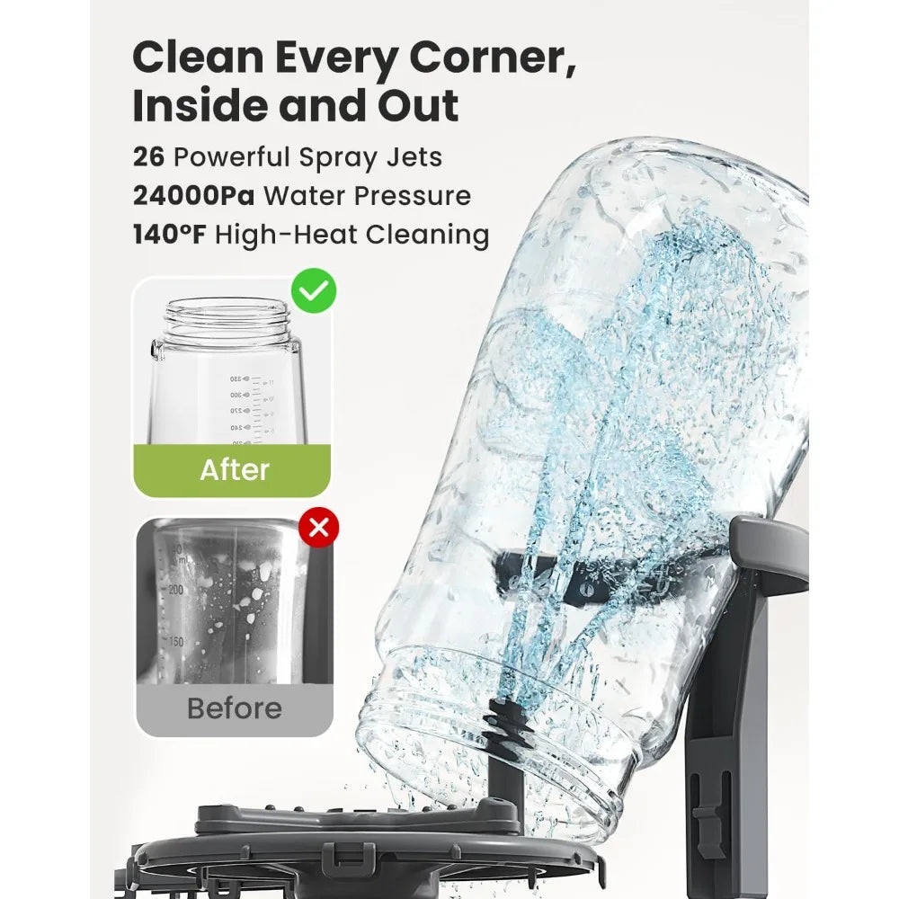 New upgrade- Bottle Washer Pro | All-in-One Bottle Washer and Sterilizer and Dryer | Baby Bottle Washer for Bottles-High quality