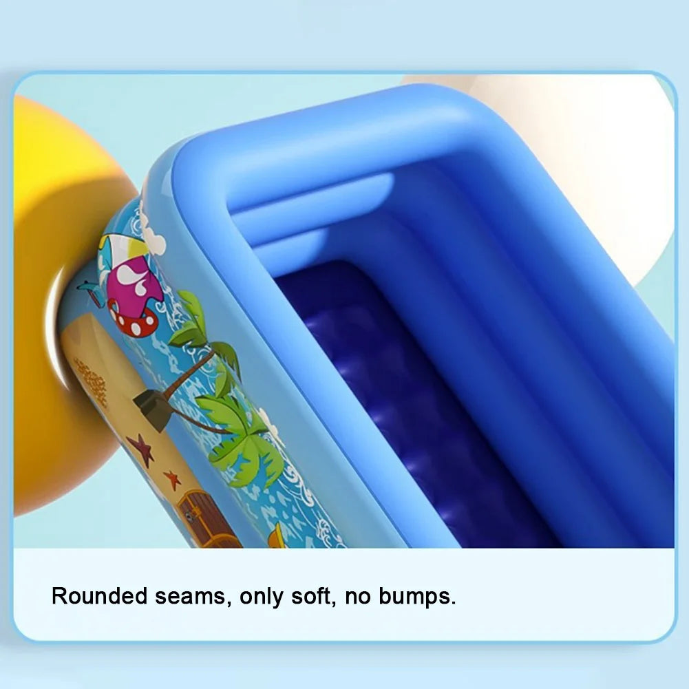 Inflatable Swimming Pool Indoor Outdoor PVC Swimming Pool Cartoon Pattern Thickening Swimming Pools for Toddler Kids Bathtub