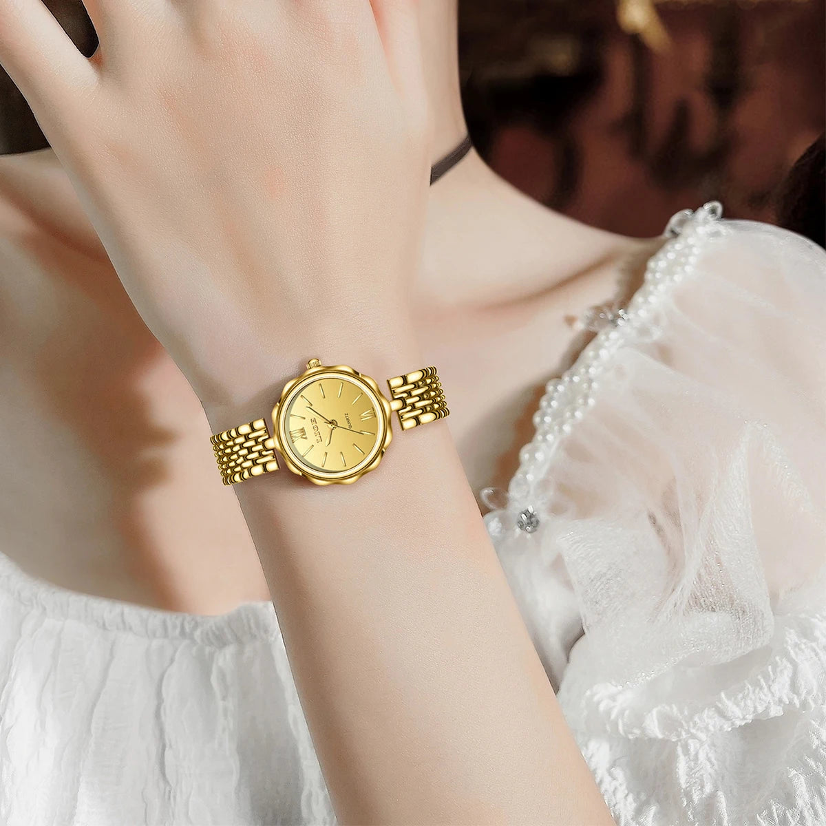 LIGE Fashion Golden Woman Watch Luxury Stainless Steel Ladies Watches Small Dial Elegant Female Quartz Bracelet Wristwatch+Box