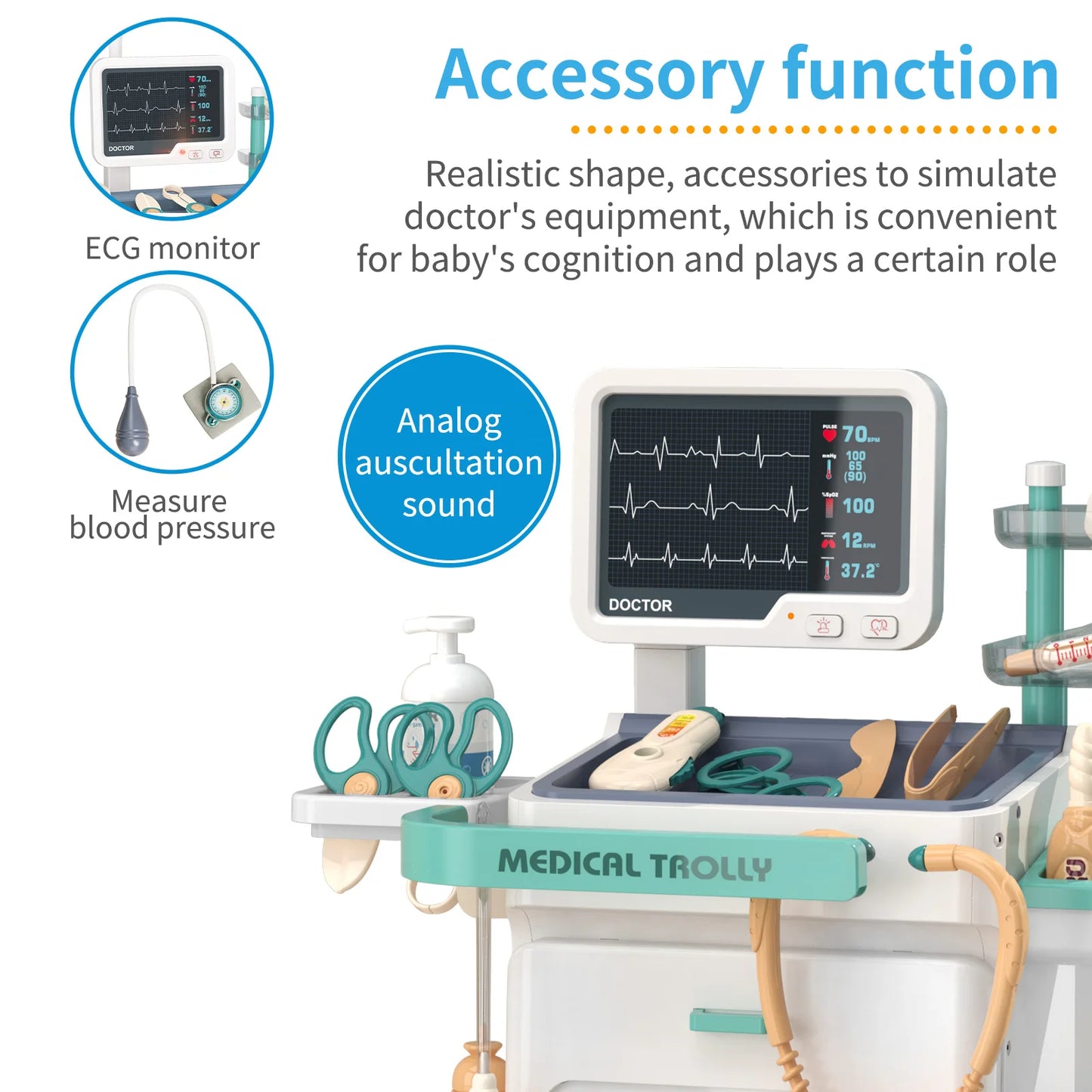 Children's Doctor Toy Set Role-Playing Injection and Stethoscope Simulation for Medical Play Birthday Gift for Boys and Girls