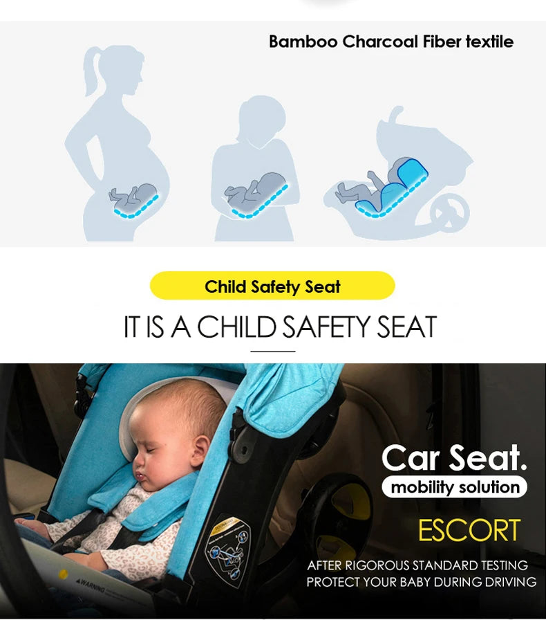 4 In 1 Baby Stroller Baby Cart Baby pram Baby Walker Infant Mother-Kids Children Portable Newborn Multi-function Child Car Seat