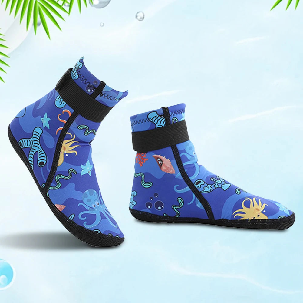 Kids Neoprene Water Socks Wetsuit Socks Anti-slip Swimming Socks Adjustable Snorkeling Boots Keep Warm for Diving Surfing