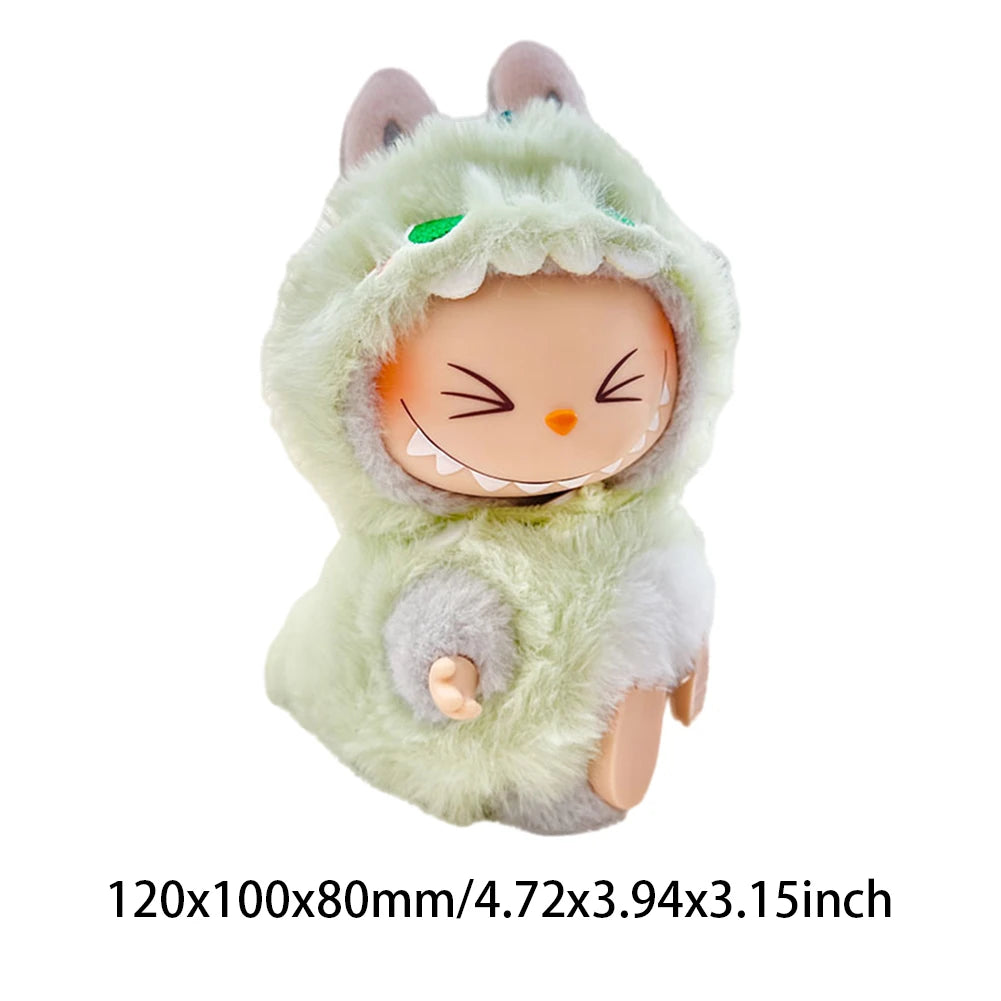 DIY Cute Clothes For 17cm Labubu Pendant Sitting Doll Shark Bee Dinosaur Mini Dolls Accessories Cartoon Clothes Decoration