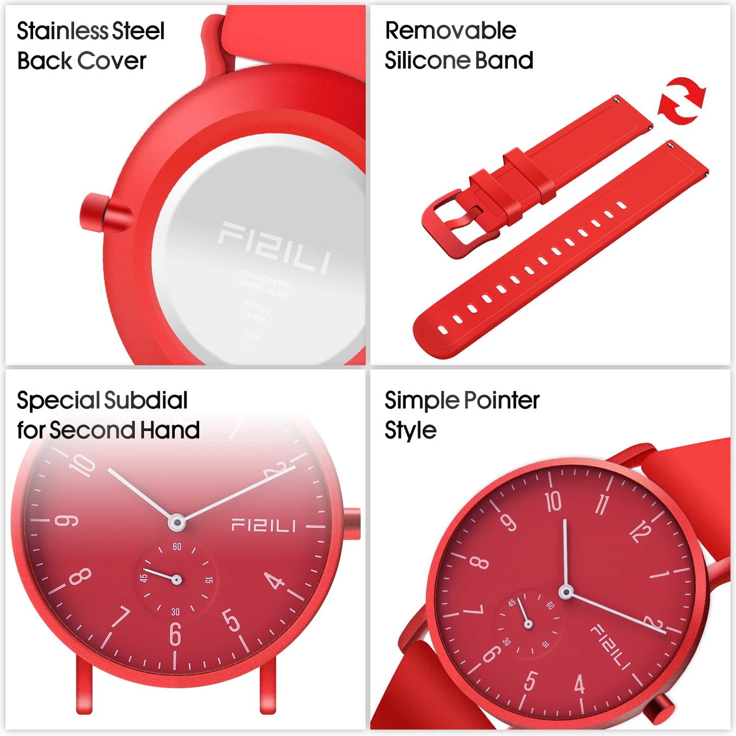 FIZILI Men's Minimalist Ultra-thin Waterproof Quartz Watch Women's Quartz Watch Minimalist Design Casual Fashion Luxury Watches