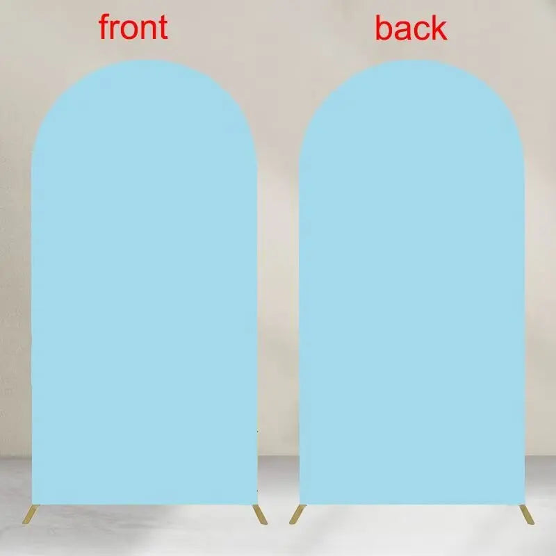 Baby Blue Wedding Arch Cover 6.6ET × 4FT 2-Sided Spandex Fitted Arch Backdrop Frame Cover for Birthday Party Baby Shower Decor