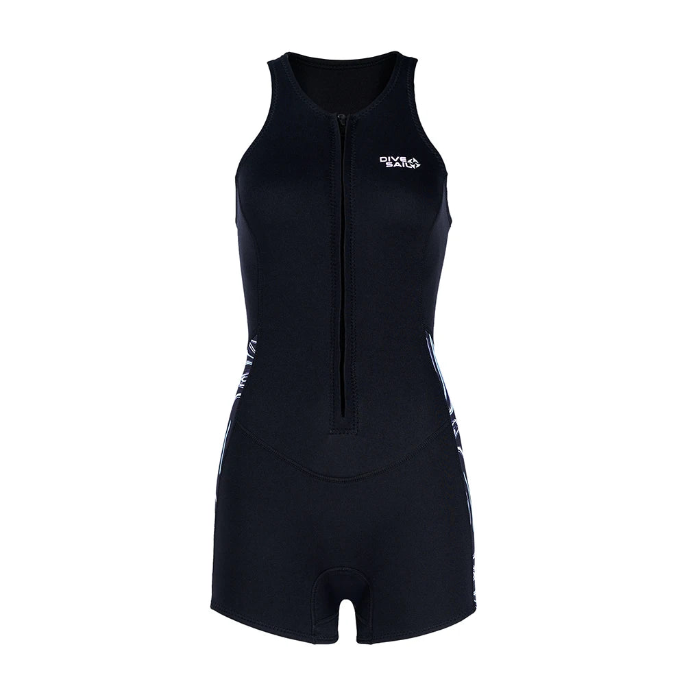 2MM Neoprene Women Wetsuit Sun Protective One Piece Swimsuit Diving Shorty Suit for Swimming Diving Snorkeling Kayaking Surfing