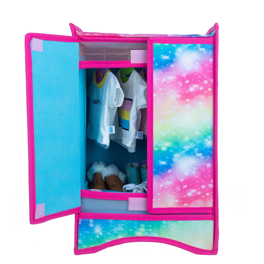 Doll Wardrobe Plastic Portable Closet Dollhouse Furniture For 18 Inch & 43 Cm American Doll Clothes Set Doll Clothes Storage