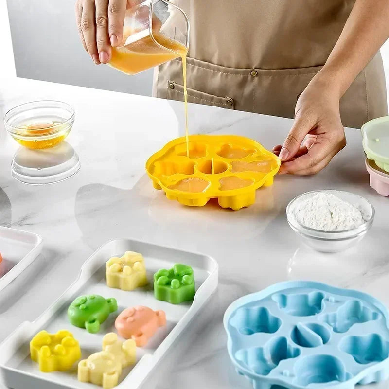 Silicone Covered Bear Ice Cream Jelly Mold for Baby Food Steamed Cake Silicone Mold Jelly Milk Jelly Ice Cube Mold
