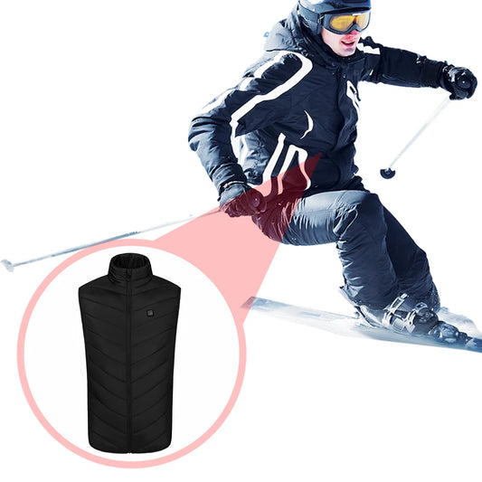 9 Heating Zones Electric Heated Jackets Winter Sportswear Heated Coat Outdoor Warm Vest for Men and Women Outdoor Skiing Hiking