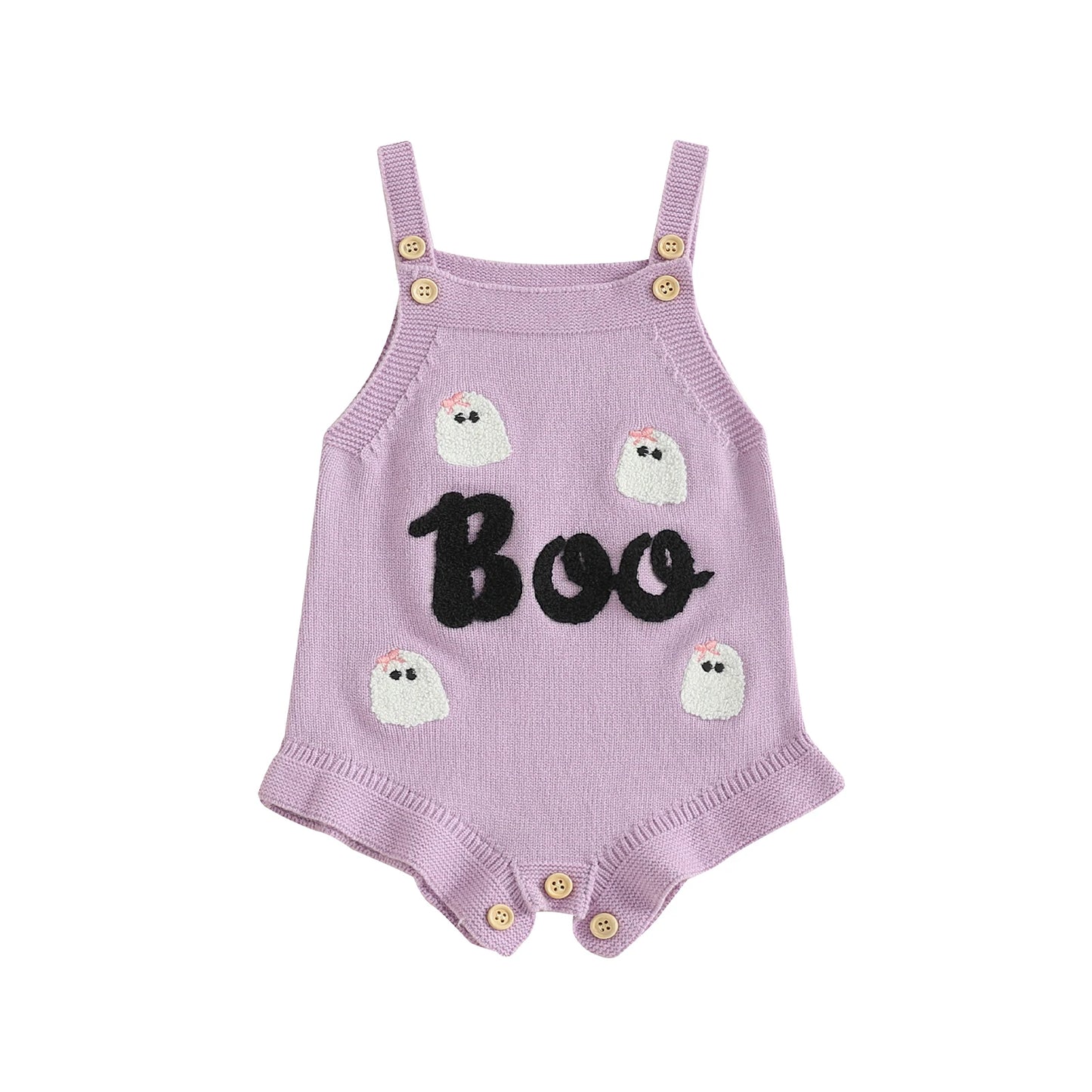 Adorable Toddler Halloween Costume Cute Pumpkin Patch Embroidery Round Neck Sleeveless Ruffle Romper Jumpsuit for Girls