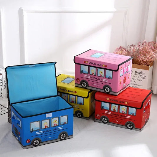 cartoon car storage box foldable clothes integral box non-woven film covered toy sundry storage box storage organizer