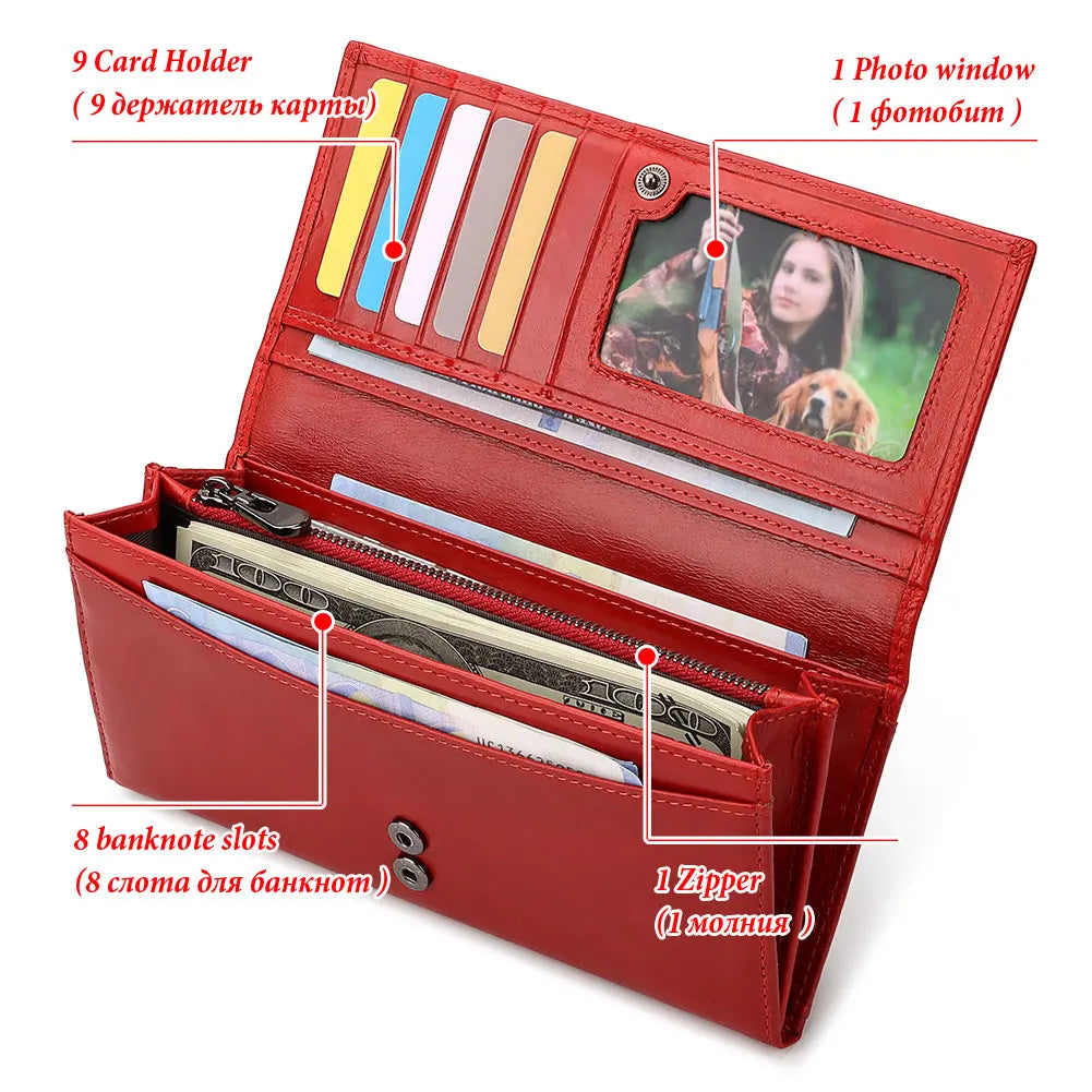 HUMERPAUL Fashion Wallet For Women Luxurious Leather Ladies Long Cell Phone Handbag Multi-Function Casual Cards Holder   ﻿