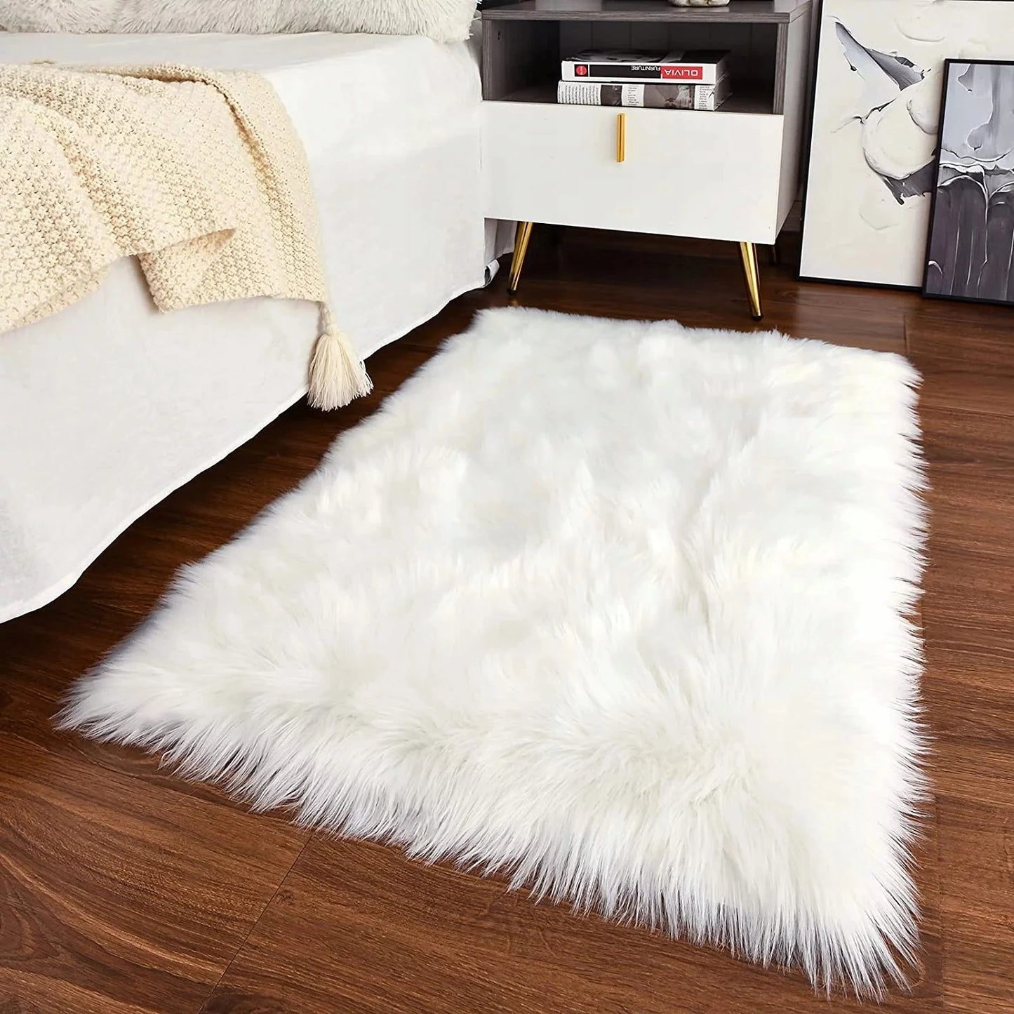 Thicken dense Faux Fur Rug decoration carpets for living room & baby room rugs long plush carpet for Bedroom home decor floor mats